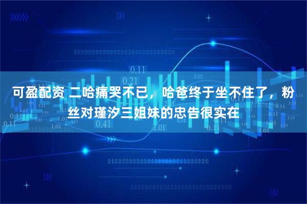 可盈配资 二哈痛哭不已，哈爸终于坐不住了，粉丝对瑾汐三姐妹的忠告很实在