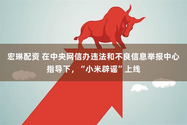 宏琳配资 在中央网信办违法和不良信息举报中心指导下，“小米辟谣”上线